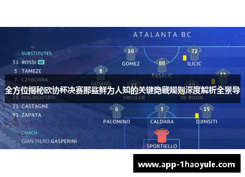 全方位揭秘欧协杯决赛那些鲜为人知的关键隐藏规则深度解析全景导